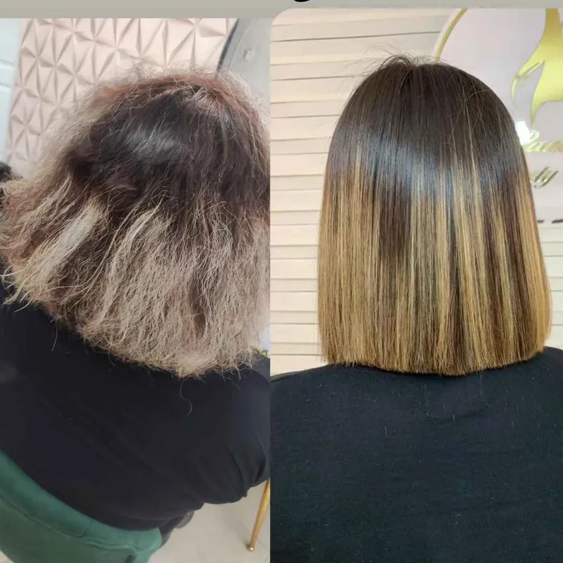 نمونه کار رنگ و کراتین 