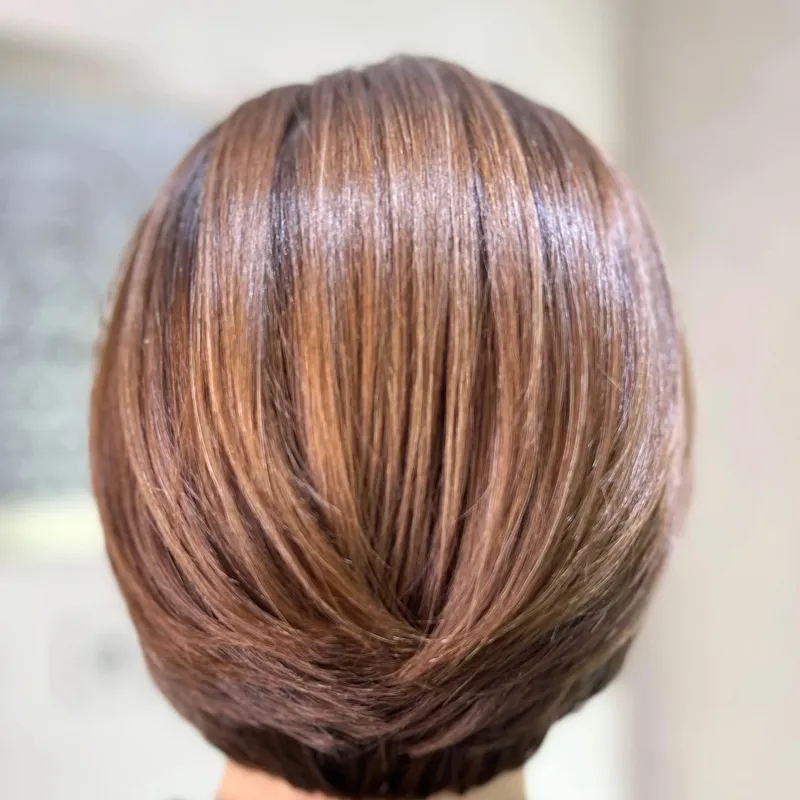 مدل موی ترکیبی از باب گرجوئیجشن سنگین همراه با چتری 