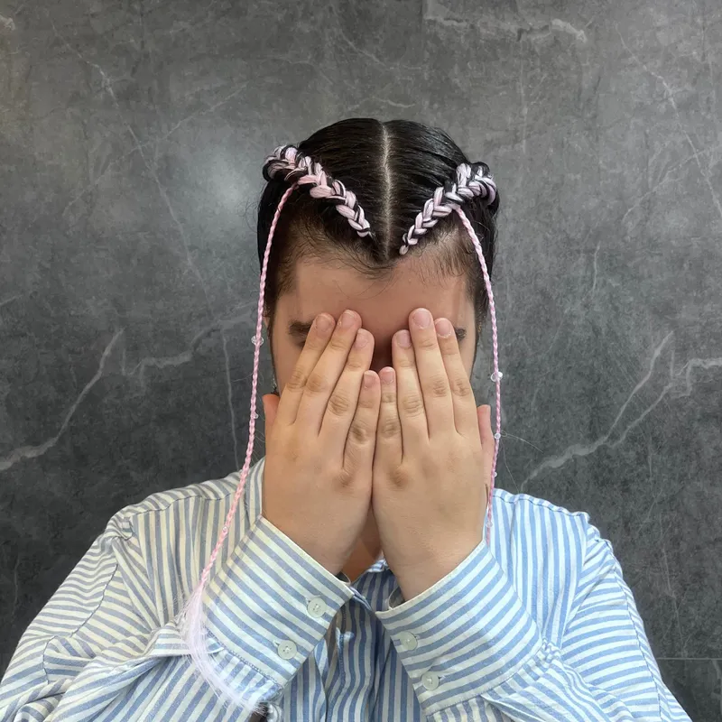 بافت دم اسبی با موی اضافه 