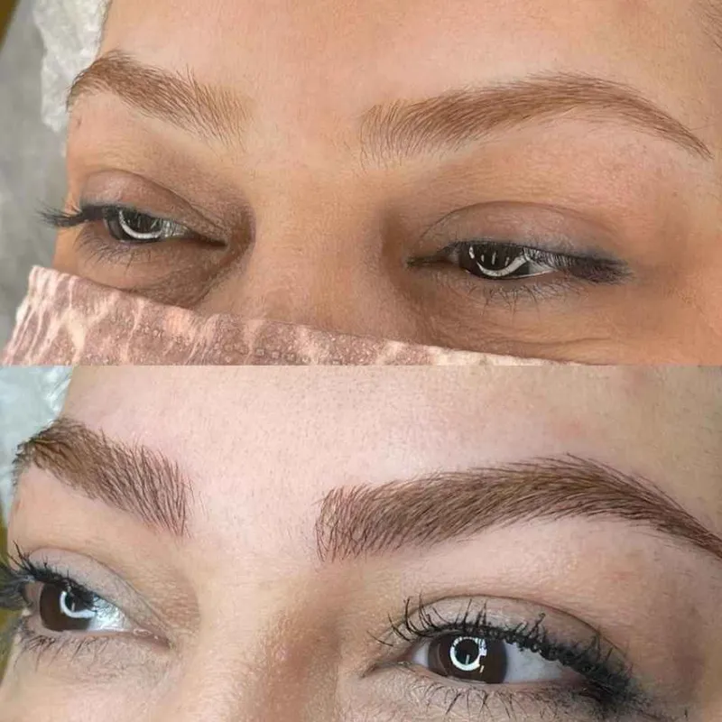 نمونه های کار آرایش دائم میکروبلیدینگ ابرو تکنیک هاشور 