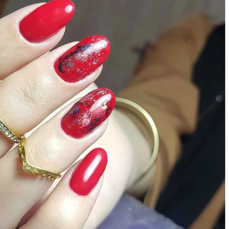 ترمیم پلی ژل قرمز ، فرم گرد کوتاه، طراحی فویل